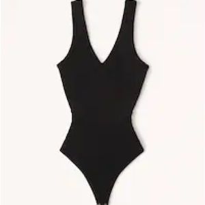 A&F knit body suit tank black small